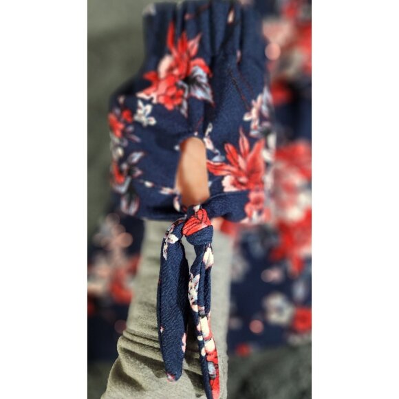 Ivoire Women's Floral Print Off The Shoulder Crop Top Blouse Size Large - Picture 5 of 7